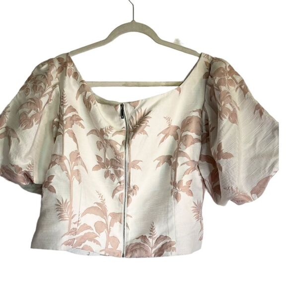 Ted Baker London Riverr Wide Neck Cropped Puff Sleeves Top.Size 6 =XXL - Picture 9 of 16